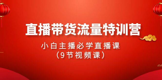 2024直播带货流量特训营，小白主播必学直播课（9节视频课）-安哥网络创业副业