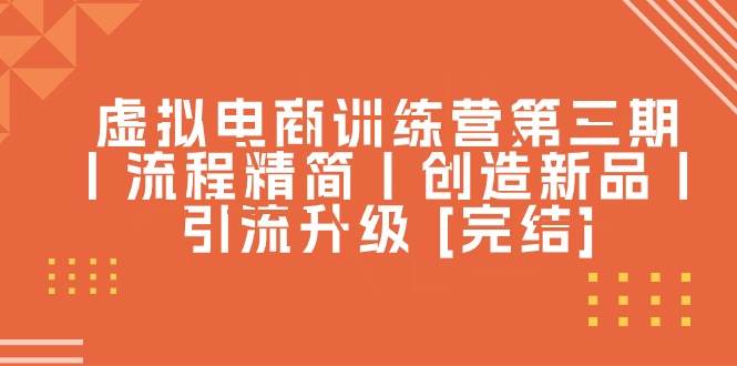 虚拟电商训练营第三期丨流程精简丨创造新品丨引流升级 [完结]-安哥网络创业副业