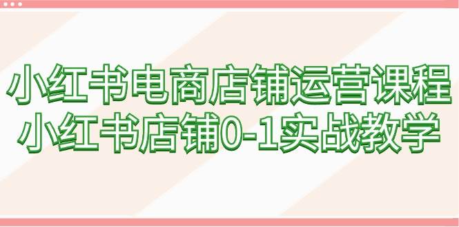 小红书电商店铺运营课程，小红书店铺0-1实战教学（60节课）-安哥网络创业副业