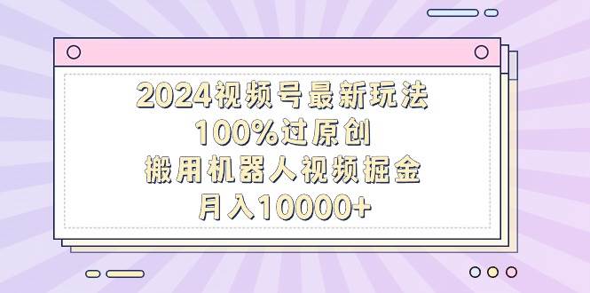 2024视频号最新玩法，100%过原创，搬用机器人视频掘金，月入10000+-安哥网络创业副业
