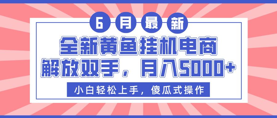 全新黄鱼挂机电商，解放双手，月入5000+-安哥网络创业副业