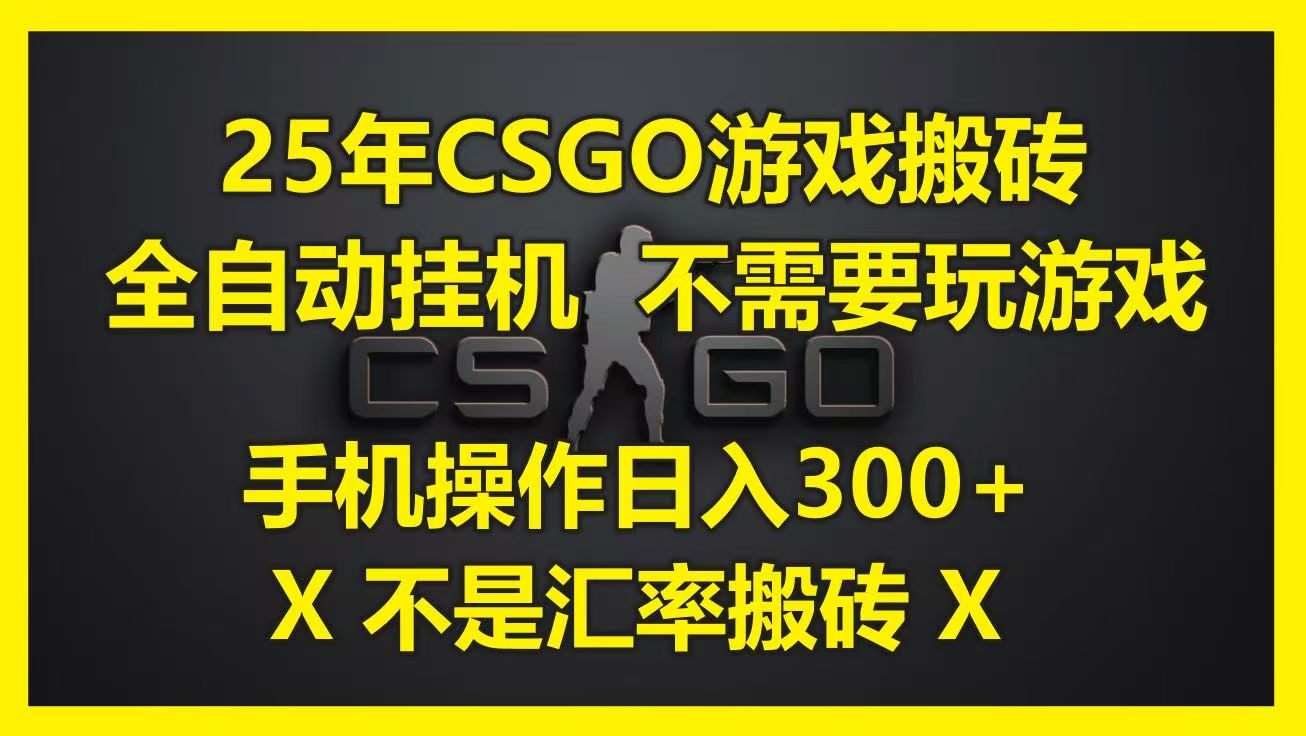 25年CSGO游戏搬砖，全自动挂机，不需要玩游戏，手机操作日入300+。(不是汇率搬砖)-安哥网络创业副业