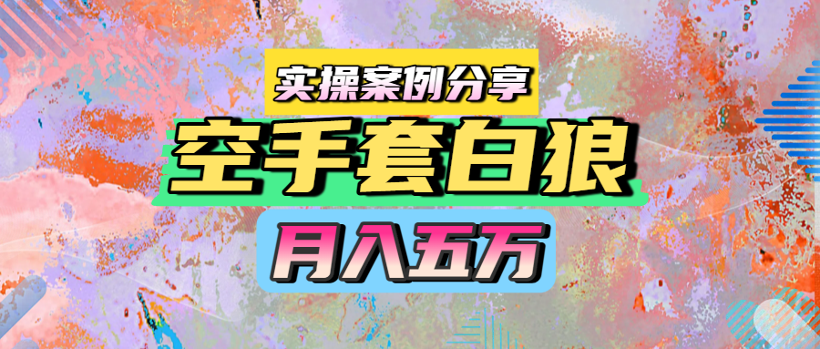 空手套白狼，月入五万，实操案例分享-安哥网络创业副业