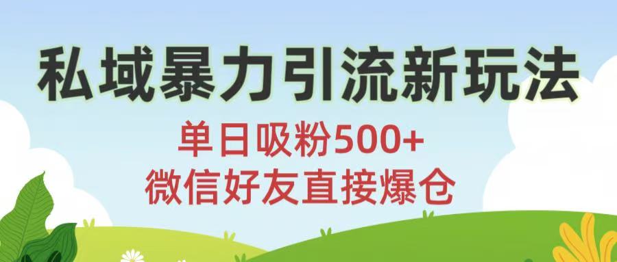 私域暴力引流新玩法!单日吸粉500+，微信好友直接爆仓-安哥网络创业副业