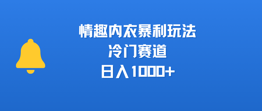 情趣内衣暴利玩法，冷门赛道，日入1000+-安哥网络创业副业