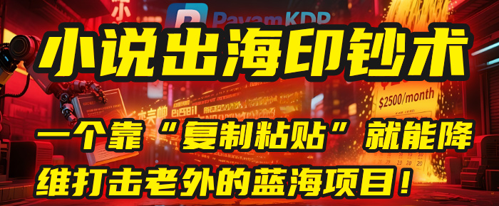 小说出海印钞术:一个靠“复制粘贴”就能降维打击老外的蓝海项目!-安哥网络创业副业