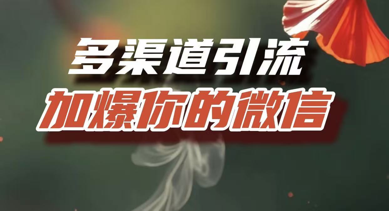 多渠道引流，加爆你的微信，把流量导入到私域，这是每一个想要在互联网赚钱的人必须掌握的底层能力-安哥网络创业副业