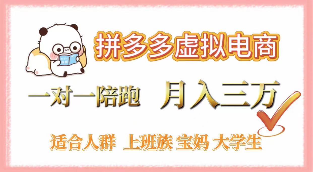 拼多多虚拟电商,一对一陪跑,月入3万,0囤货,轻资产,不发货-安哥网络创业副业