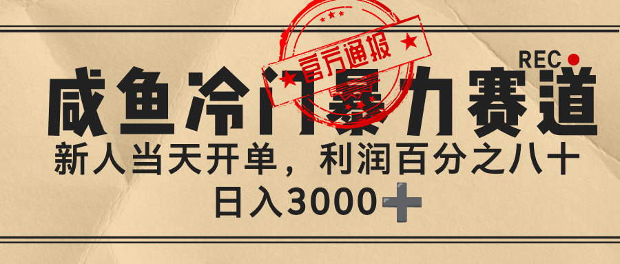 闲鱼，冷门暴力赛道，一单 80%利润，新人轻松日入 3000+-安哥网络创业副业