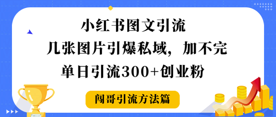 小红书图文引流,几张图片引爆私域加不完,单日引流300+创业粉-安哥网络创业副业