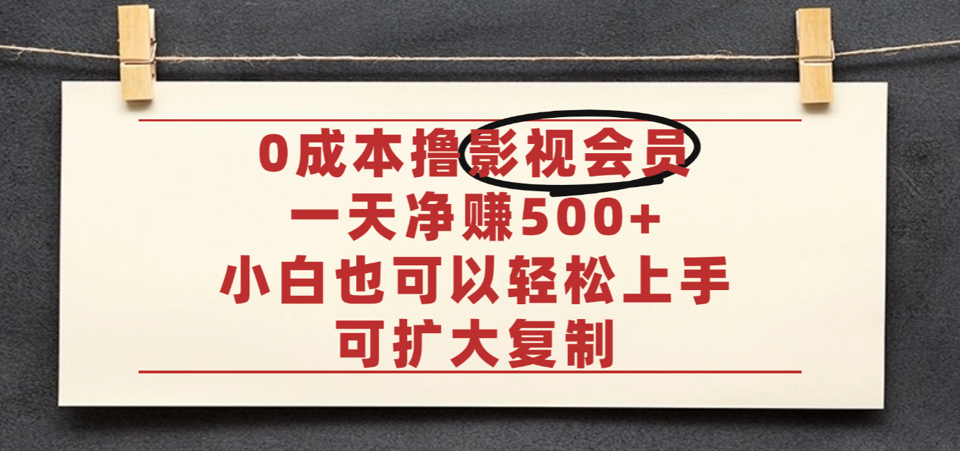 亲测，0成本可批量操作，靠卖影视会员实测月入30000+-安哥网络创业副业