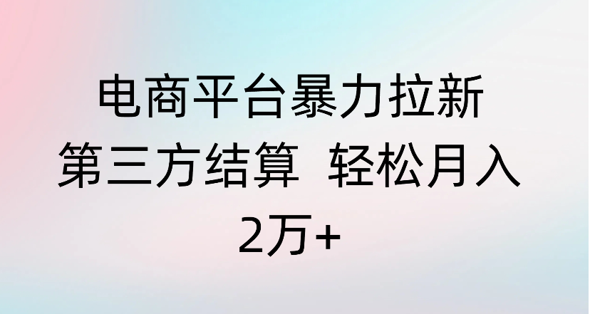 电商平台暴力拉新第三方结算 轻松月入2万+-安哥网络创业副业