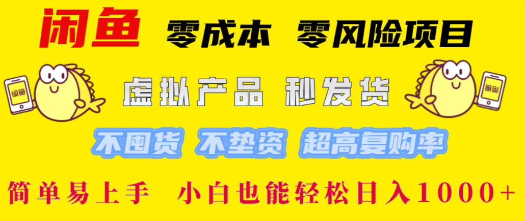 闲鱼0成本，0风险项目， 简单易上手，小白也能轻松日入1000+！-安哥网络创业副业