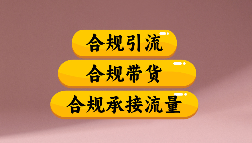 合规引流、合规并且高效地做带货、合规承接流量（揭秘）-安哥网络创业副业